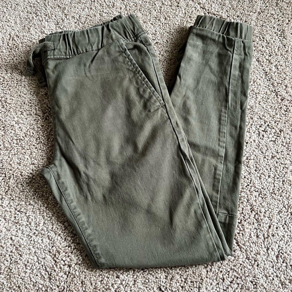 Green Joggers with Relaxed Fit and Textured Fabric